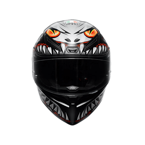 AGV K1 S HELMET - LYZARD BLACK/GREY/RED (ISI & ECE2206)