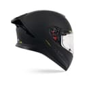 Hummer Solid A1-Motorcycle Riding Helmet (Gloss Black/Red) 2