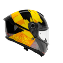 Hummer Monti B3 - Motorcycle Riding Helmet (Gloss Black/Yellow) 2