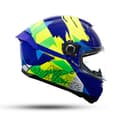 Hummer S Monti C17 - Motorcycle Riding Helmet (Gloss Blue/Neon Yellow) 4