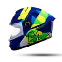 Hummer S Monti C17 - Motorcycle Riding Helmet (Gloss Blue/Neon Yellow) 3
