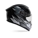 Hummer Shine B0 - Motorcycle Riding Helmet (Gloss Black/Grey) 4