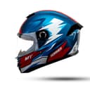 Hummer S Shine C7 - Motorcycle Riding Helmet (Gloss White/Blue/Red) 2