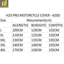 H2O PRO 420D Motorcycle Black Cover 7
