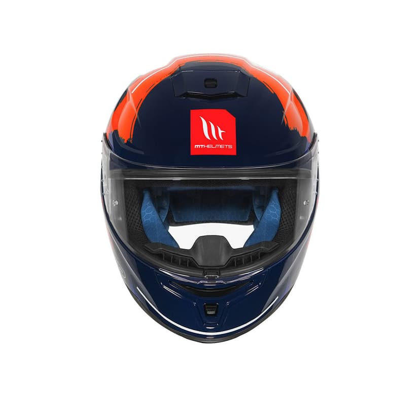 Hummer Monti C7-Motorcycle Riding Helmet(Gloss Black/Orange/Blue)