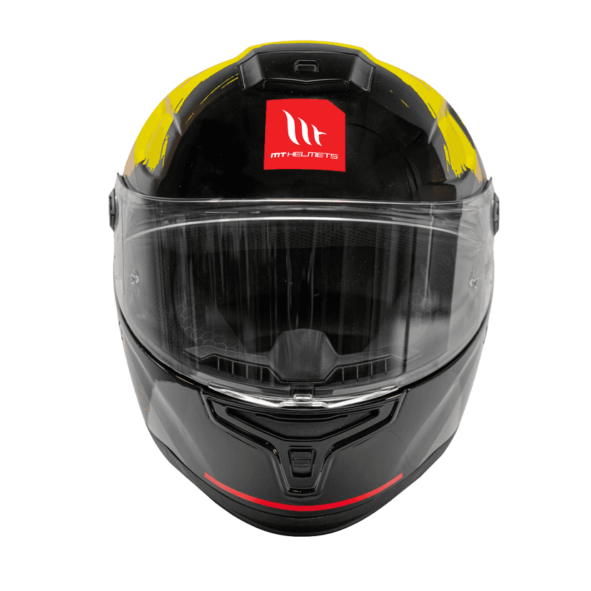 Hummer Monti B3 - Motorcycle Riding Helmet (Gloss Black/Yellow)