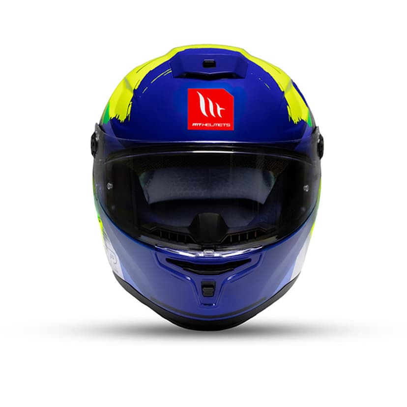 Hummer S Monti C17 - Motorcycle Riding Helmet (Gloss Blue/Neon Yellow)