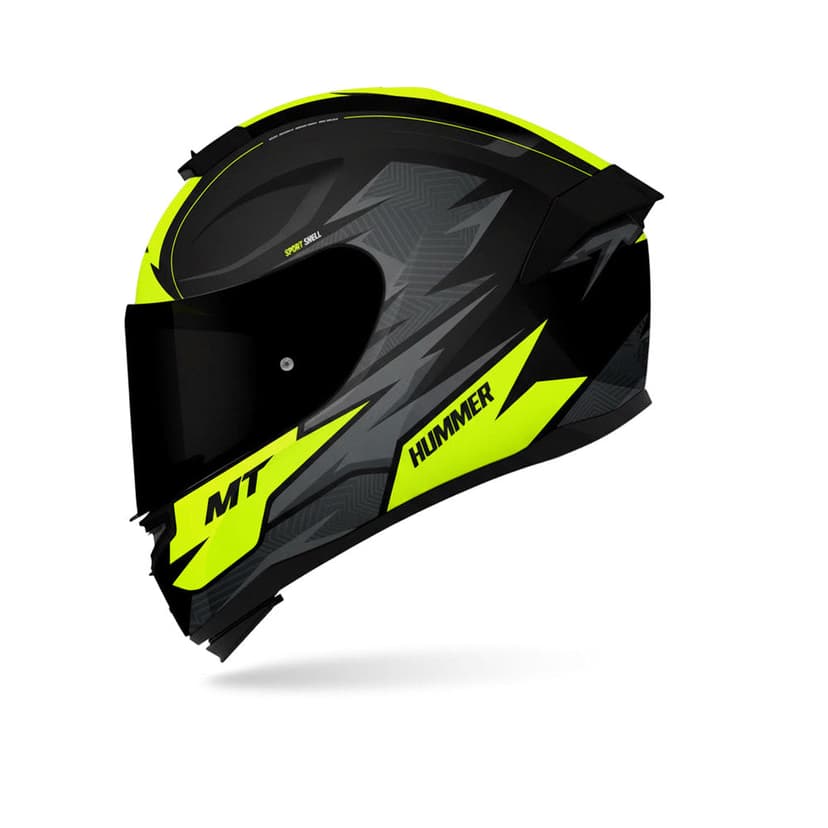 Hummer Shine B3 - Motorcycle Riding Helmet (Gloss Black/Fluor Yellow)