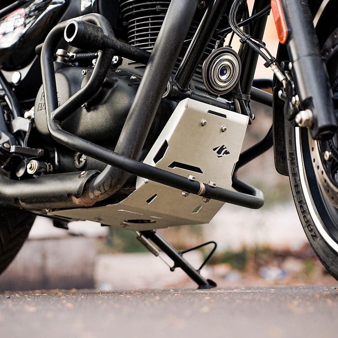 Vambrace Bash Plate Silver for Royal Enfield Hunter 350